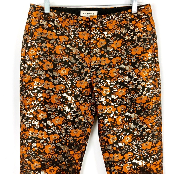 Lands' End Pants - New Lands' End Jacquard Floral Slim Ankle Pants Sz 6